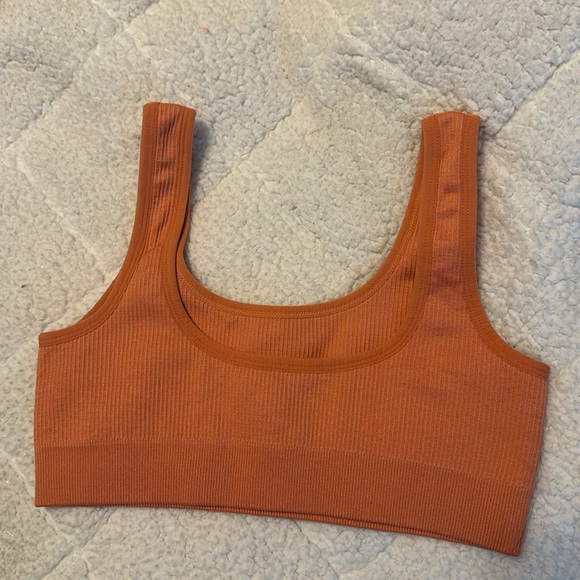 Orange ribbed sports bra - Picture 2 of 2